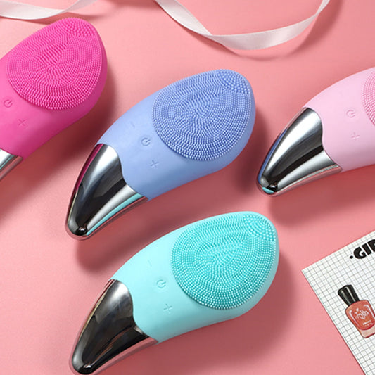 Mini Electric Facial Cleansing Brush Silicone Sonic Face Cleaner Deep