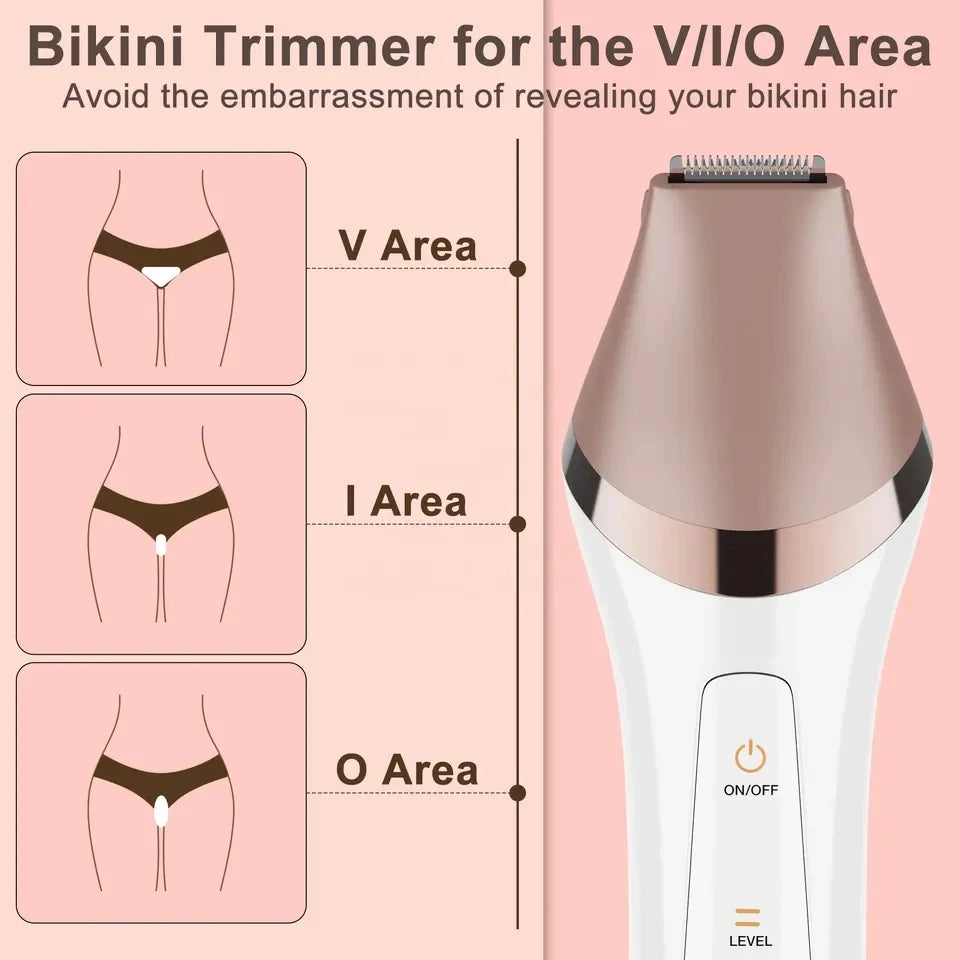 6 in 1 Set Electric Epilator Women Female Shaver Leg Body Hair Removal
