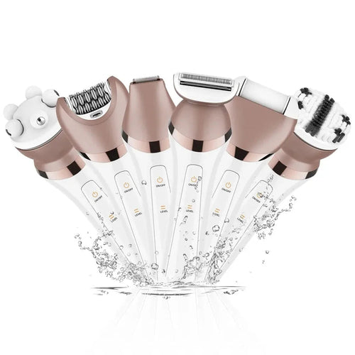 6 in 1 Set Electric Epilator Women Female Shaver Leg Body Hair Removal